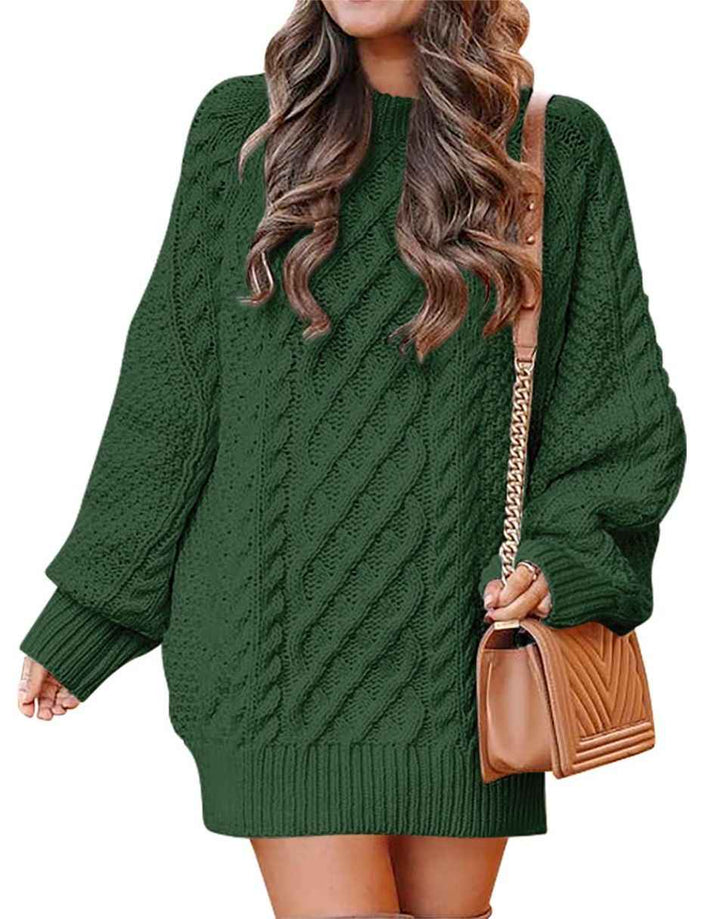 ANRABESS Cable Knit Chunky Oversized Sweater Dress