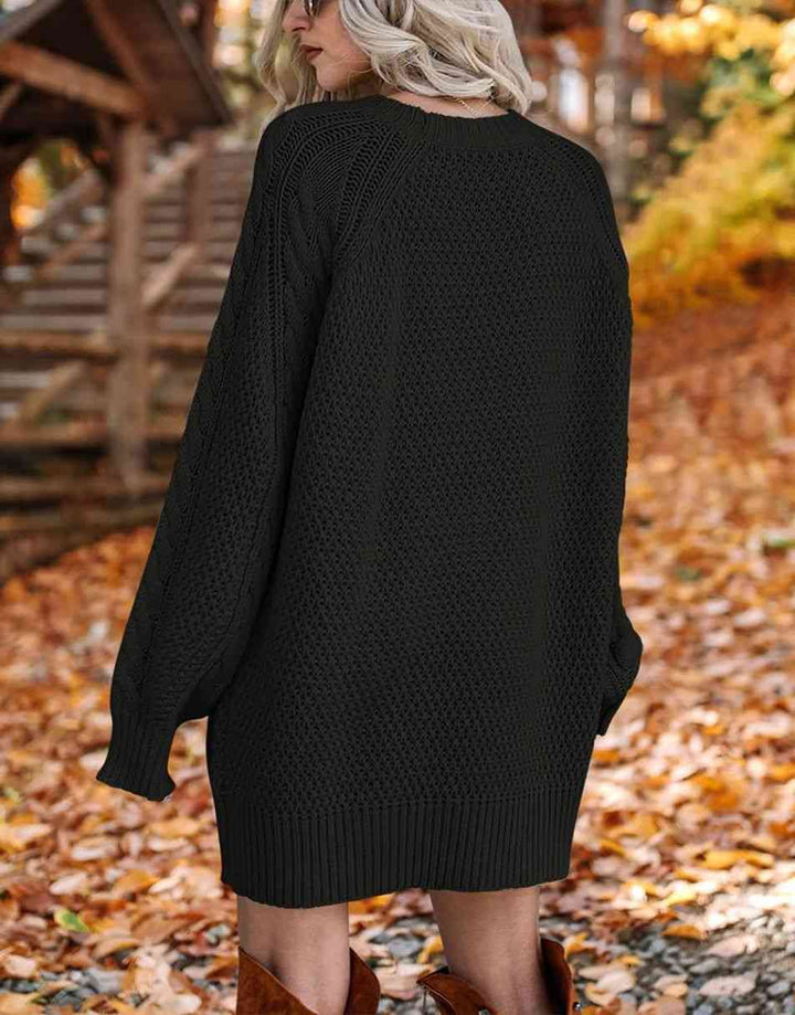 ANRABESS Cable Knit Chunky Oversized Sweater Dress