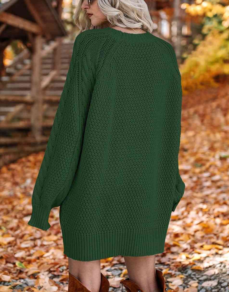 ANRABESS Cable Knit Chunky Oversized Sweater Dress