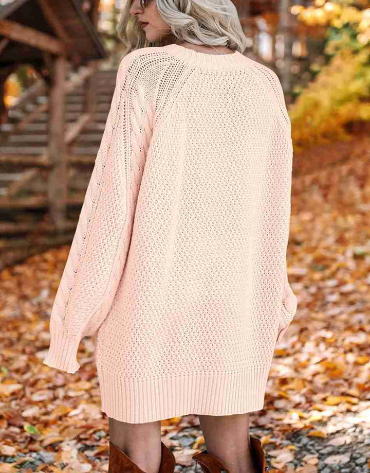 ANRABESS Cable Knit Chunky Oversized Sweater Dress